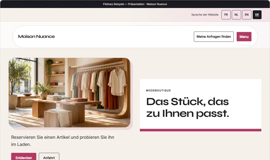 Schwebendes Schaufenster · Geschäft