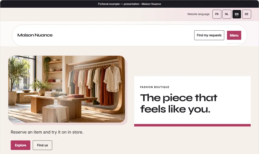 Floating showcase · shop